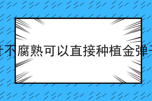 松针不腐熟可以直接种植金弹子吗