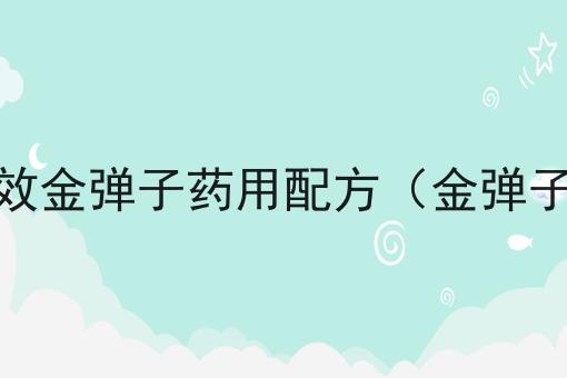 金弹子药用功效金弹子药用配方（金弹子的作用用途）