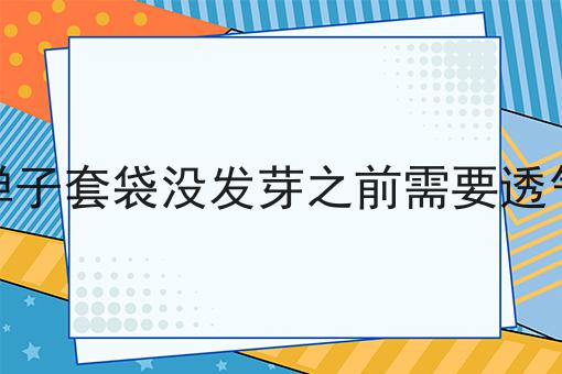 金弹子套袋没发芽之前需要透气吗