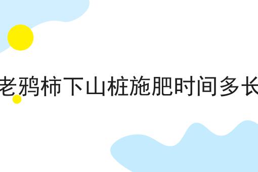 老鸦柿下山桩施肥时间多长