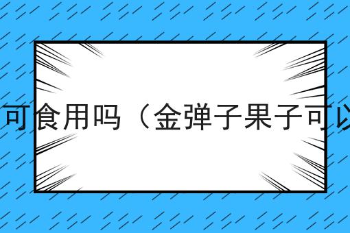 金弹子果可食用吗（金弹子果子可以吃吗?）