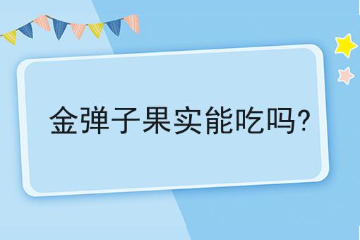 金弹子果实能吃吗?