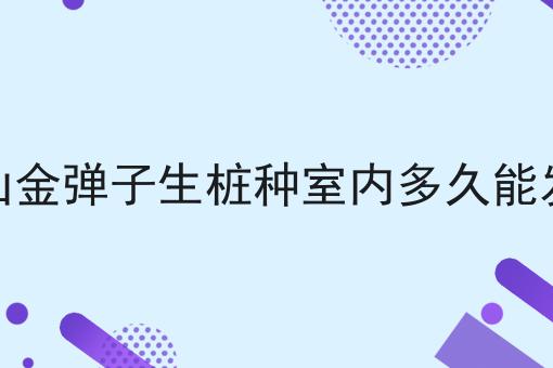 下山金弹子生桩种室内多久能发芽