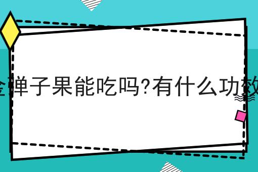 金弹子果能吃吗?有什么功效?