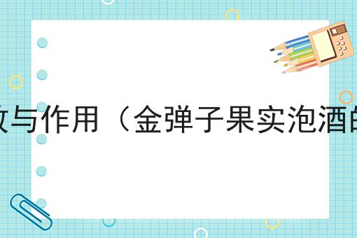 金弹子果实泡酒的功效与作用（金弹子果实泡酒的功效与作用及禁忌）