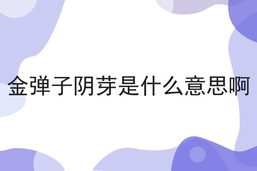 金弹子阴芽是什么意思啊